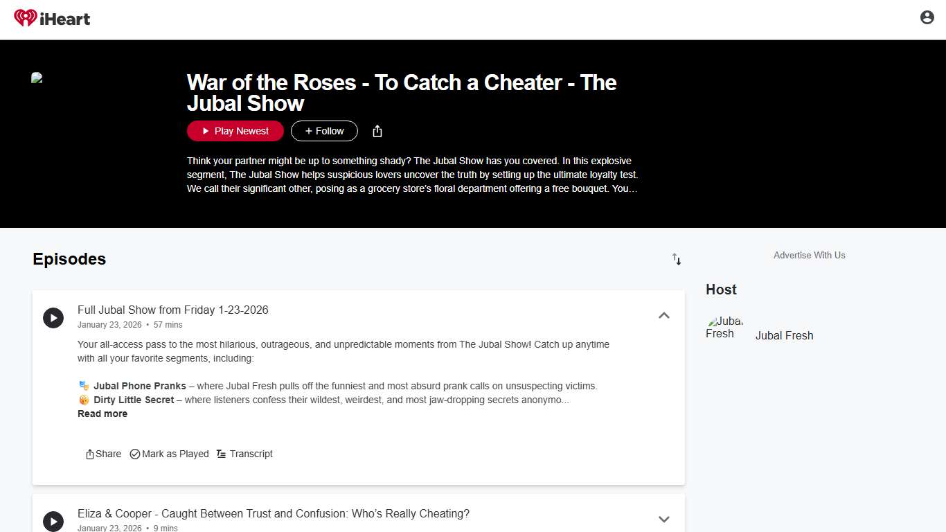 War of the Roses - To Catch a Cheater - The Jubal Show iHeart